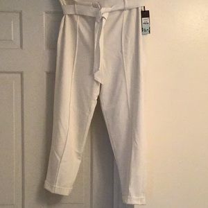 Winter White, lined Paper bag pants, brand black tape.